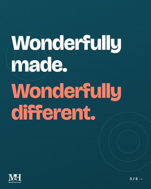 Dark slide, large text: Wonderfully made. Wonderfully different.