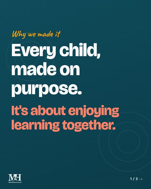 Dark slide: Why we made it. Every child, made on purpose. It's about enjoying learning together.